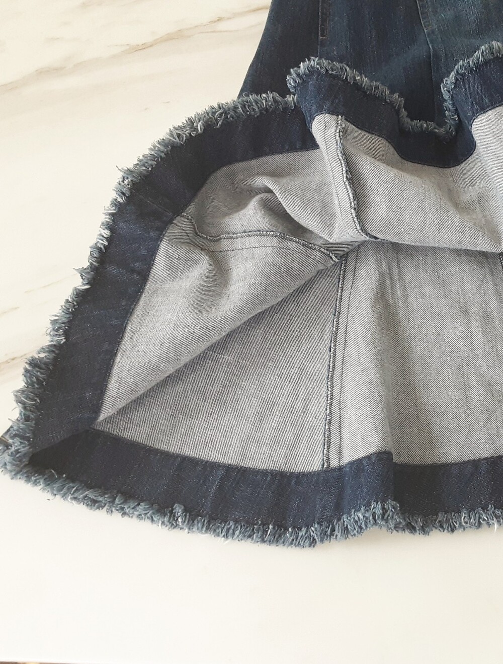Heavy Dark Wash Denim Fit-N-Flare Structured Sweetheart Bust Dress Sz 10 - NWOT - Picture 9 of 9